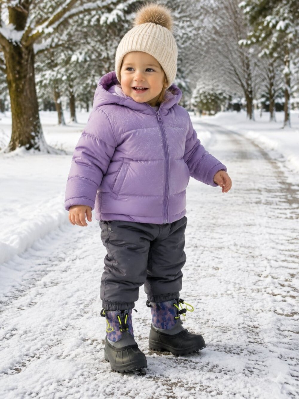Columbia Powderbug Plus II Waterproof Snow Boots Black Kids Toddler Size 4 New